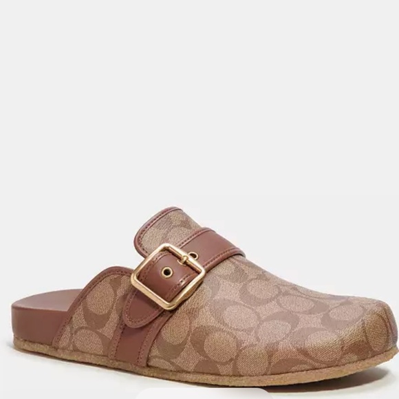 New Coach Men Clog Sandal In Signature Canvas - Picture 1 of 3